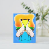 恋に落ちるツル ポストカード (スタンド正面)