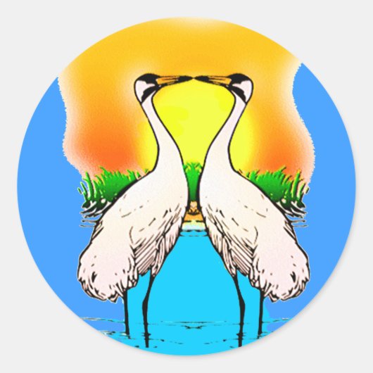 恋に落ちるツル ラウンドシール (正面)