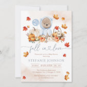 恋に落ちるテディベア ベビーシャワー招待状 招待状 (正面)