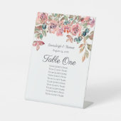 恋に落ちるテーブル座席表花模様 台座サイン (正面)