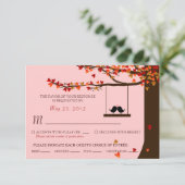 恋に落ちるハートのオークの木 返信お願い（食事付き） 出欠カード (スタンド正面)