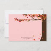 恋に落ちるハートのオークの木 返信お願い（食事付き） 出欠カード (裏面)