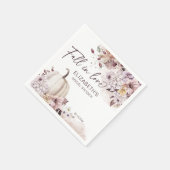 恋に落ちるパステルカラーの葉っぱとカボチャのウェディングシャワー スタンダードカクテルナプキン (角)