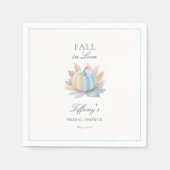 恋に落ちるパステルブルーのパンプキン ブライダルシャワー スタンダードカクテルナプキン (正面)