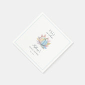 恋に落ちるパステルブルーのパンプキン ブライダルシャワー スタンダードカクテルナプキン (角)