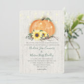 恋に落ちるパンプキンとひまわりとライトのウェディング 招待状 (スタンド正面)