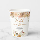 恋に落ちるパンプキンと花のブライダルシャワー 紙コップ (正面)
