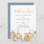 恋に落ちるパンプキンのリハーサルディナー招待状 招待状 (正面/裏面)