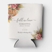 恋に落ちるパンプキンオータムリーフ ブライダルシャワー 缶クーラー (正面)