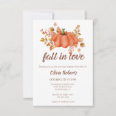 恋に落ちるパンプキンオータム ブライダルシャワー 招待状 (正面)