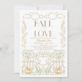 恋に落ちるパンプキンハーベスト ブライダルシャワー 招待状 (正面)