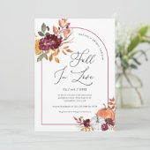 恋に落ちるパンプキンフラワーブライダルシャワー 招待状 (スタンド正面)