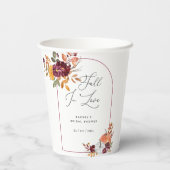 恋に落ちるパンプキンフラワーブライダルシャワー 紙コップ (裏面)