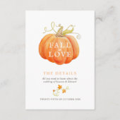 恋に落ちるパンプキン水彩画ウェディングの詳細 エンクロージャーカード (裏面)