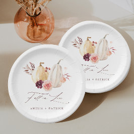 恋に落ちるパンプキン オータム ウェディング ペーパープレート