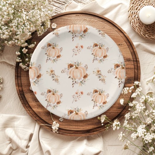 恋に落ちるパンプキン ブライダルシャワーの紙皿 ペーパープレート