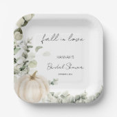 恋に落ちるパンプキン ブライダルシャワー ペーパープレート (正面)