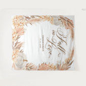 恋に落ちるパンプキン ボヘミアンパンパス ウェディングバナー タペストリー (正面(横))