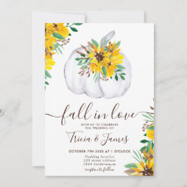 恋に落ちるパンプキン ラスティック フォトイニシャル ウェディング 招待状