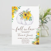 恋に落ちるパンプキン ラスティック フォトイニシャル ウェディング 招待状 (スタンド正面)