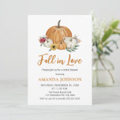 恋に落ちるパンプキン 秋のブライダルシャワー招待状 招待状 (スタンド正面)