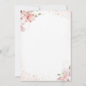 恋に落ちるピンクのカボチャクマ赤ちゃんシャワー 招待状 (裏面)