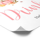 恋に落ちるピンクのカボチャ飲み物ベビーシャワー ポスター (角)