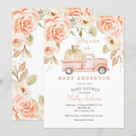 恋に落ちるピーチベイビーシャワー招待状 招待状