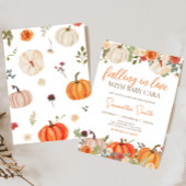 恋に落ちるフローラカボチャ赤ちゃんシャワー 招待状