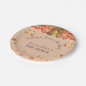 恋に落ちるフローラ秋の赤ちゃんシャワー ペーパープレート (アングル)