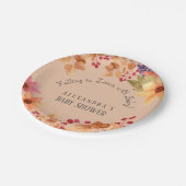 恋に落ちるフローラ秋の赤ちゃんシャワー ペーパープレート (アングル)