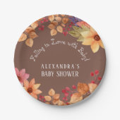 恋に落ちるフローラ秋の赤ちゃんシャワー ペーパープレート (正面)