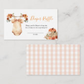 恋に落ちるフローラ赤ちゃんシャワーおむつラッフル エンクロージャーカード (正面/裏面)
