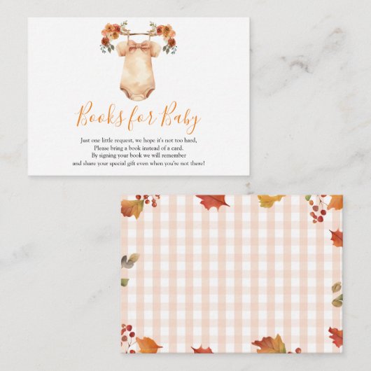 恋に落ちるフローラ赤ちゃんシャワーベビー エンクロージャーカード (正面/裏面)