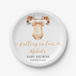 恋に落ちるフローラ赤ちゃん服赤ちゃんシャワー ペーパープレート