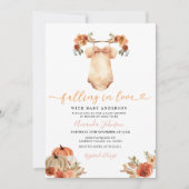 恋に落ちるフローラ赤ちゃん服赤ちゃんシャワー 招待状 (正面)
