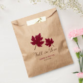恋に落ちるブルゴーニュの茶色の葉の結婚式 フェイバーバッグ (封をした状態)