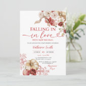 恋に落ちるベイビーシャワー 赤いリンゴの花 招待状 (スタンド正面)