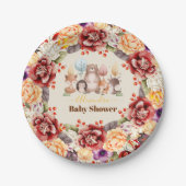 恋に落ちるベビーウッドランド赤ちゃんシャワー ペーパープレート (正面)