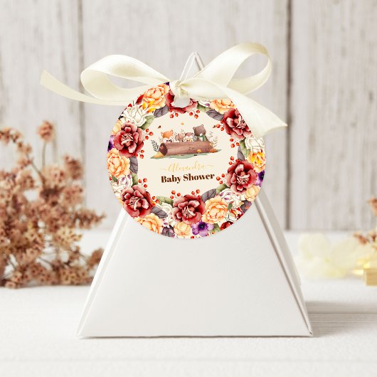 恋に落ちるベビーウッドランド赤ちゃんシャワー ラウンドシール