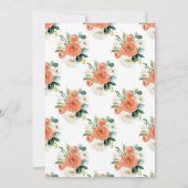 恋に落ちるベビーシャワー招待状オレンジ金ゴールド 招待状 (裏面)