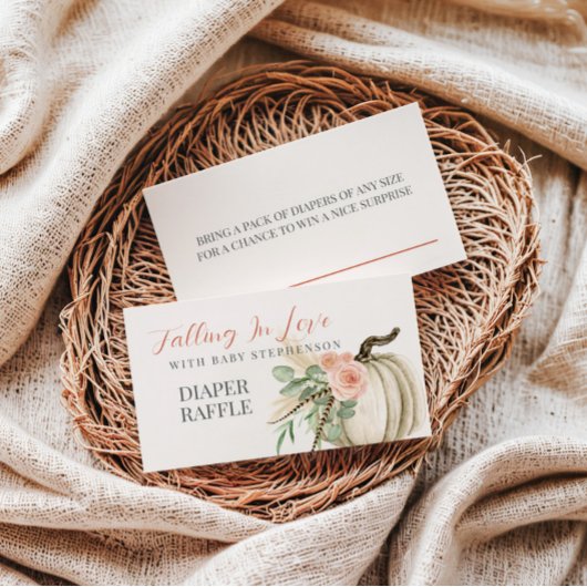 恋に落ちるベビー秋おむつラッフル エンクロージャーカード