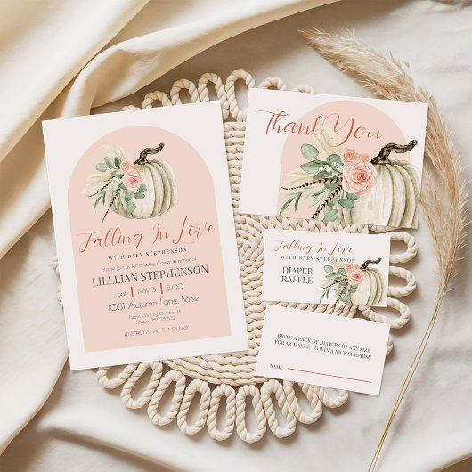 恋に落ちるベビー秋おむつラッフル エンクロージャーカード