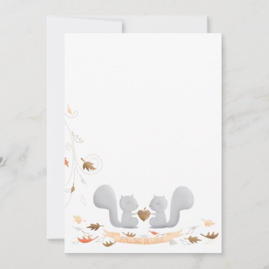 恋に落ちるリスのブライダルシャワーの招待状 招待状 (正面)