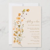 恋に落ちるワイルドフラワーの赤ちゃんシャワー 招待状 (正面)