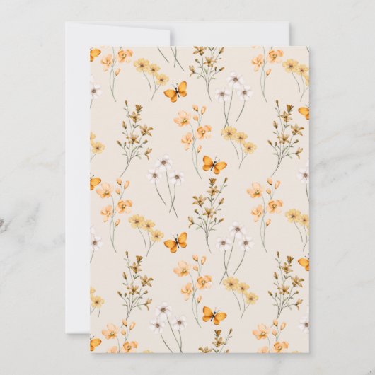 恋に落ちるワイルドフラワーの赤ちゃんシャワー 招待状 (裏面)