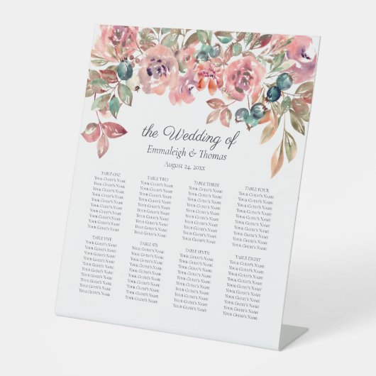 恋に落ちる客席の花模様 台座サイン (正面)