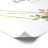 恋に落ちる幾何学的な花のカボチャのウェルカムサイン ポスター (角)