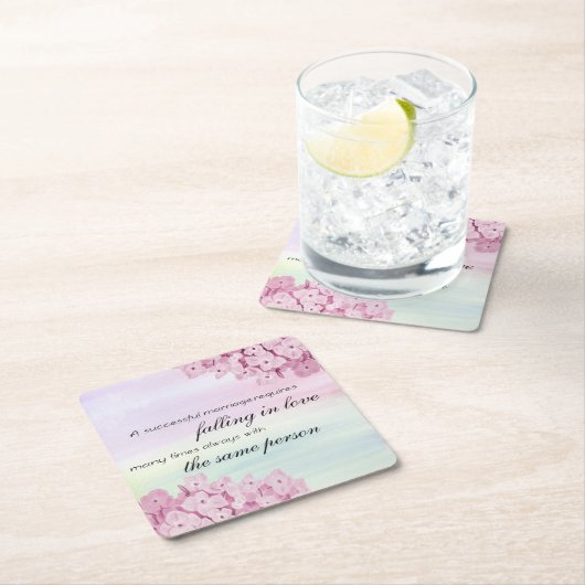 恋に落ちる引用文 スクエアペーパーコースター (インサイチュ)