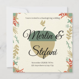 恋に落ちる感謝祭の結婚式招待状 招待状